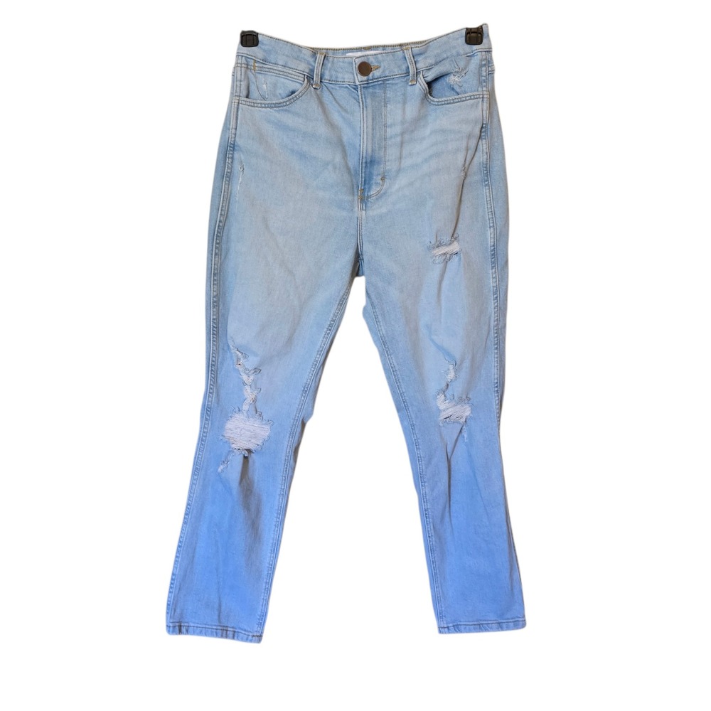 Wrangler Barbie High Rise Mom Jeans Distressed Skinny Light Wash MGW25MN Size‎ 7